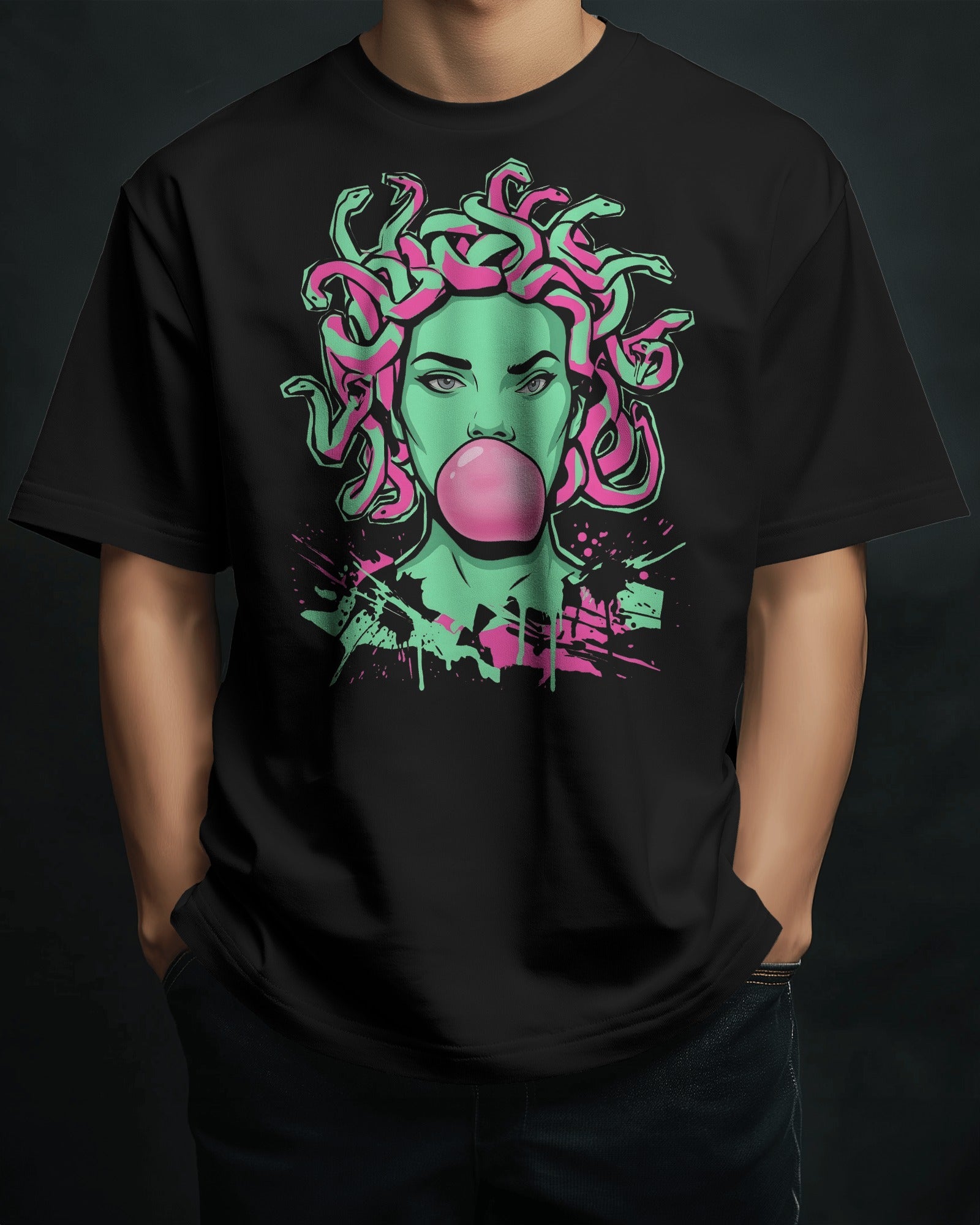 Medusa Bubblegum Graphic Oversize T-Shirt