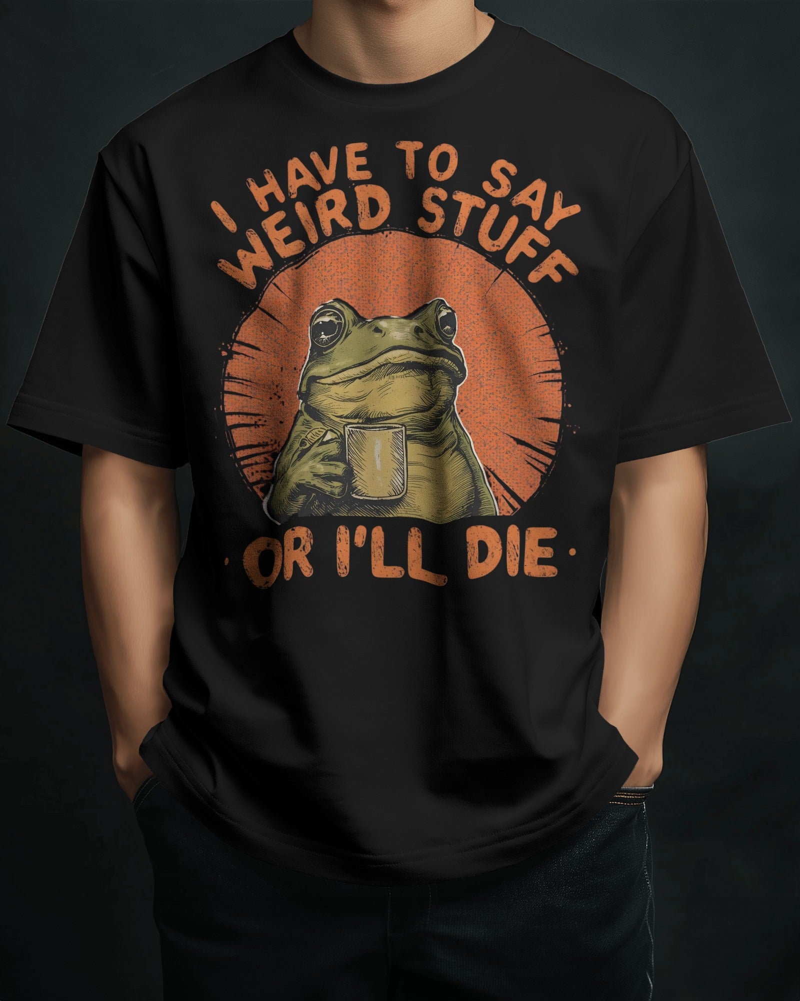 I Have To Say Weird Stuff Frog Oversize T-Shirt