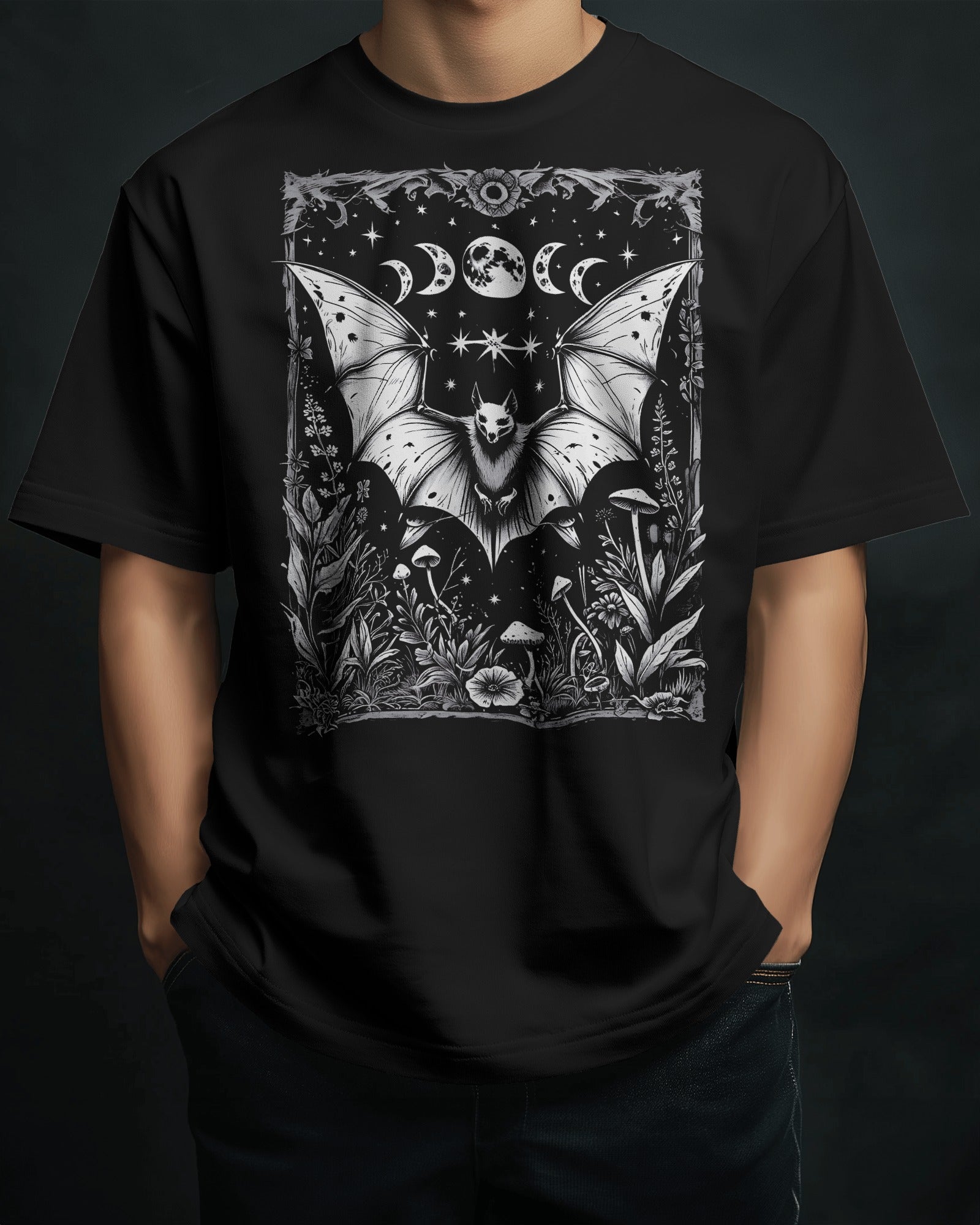 Gothic Bat Oversize T-Shirt