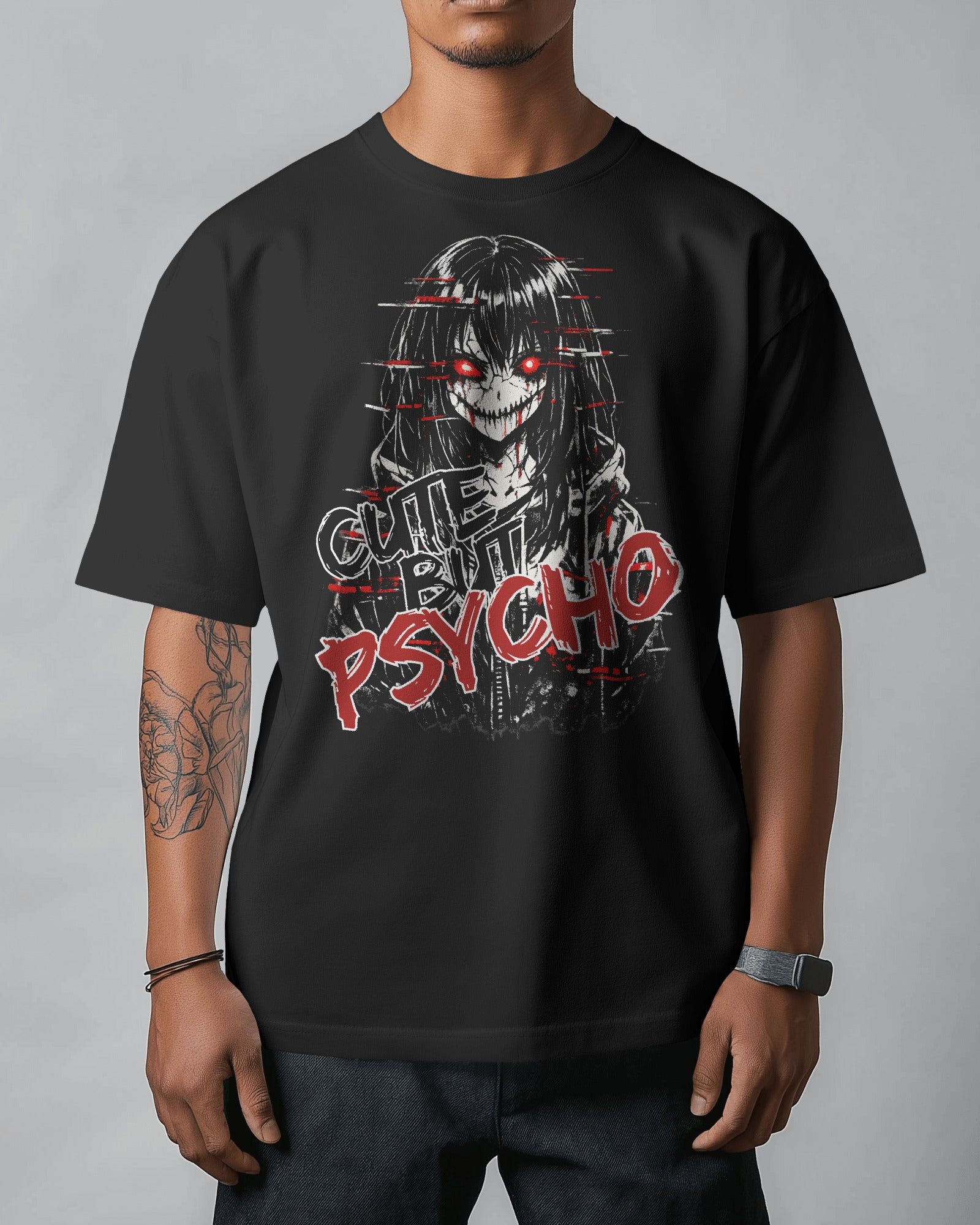 Cute but Psycho Glitch Anime Oversize T-Shirt