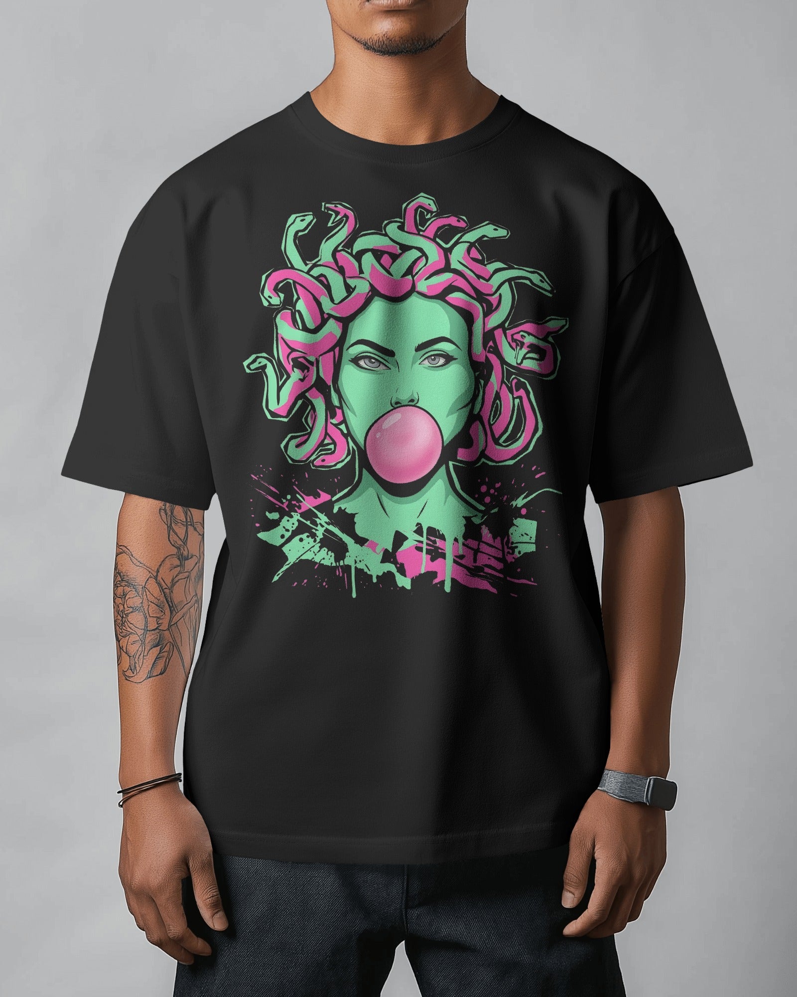 Medusa Bubblegum Graphic Oversize T-Shirt